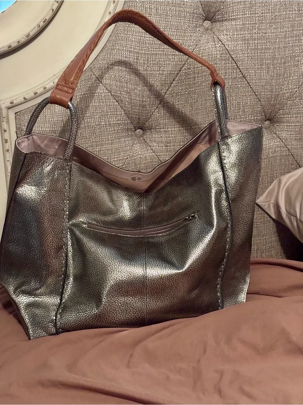THE SAK - FELIX TOTE - Metallic Silver